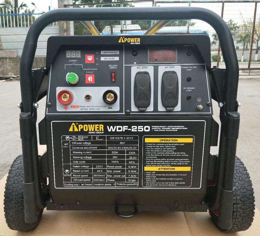 Small Size Portable Welder Generator , WDF250 250A Portable Stick