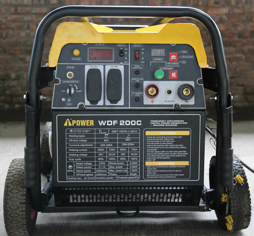 Portable 200A Diesel Engine Driven Welder (MMA, TIG, Cellulose down