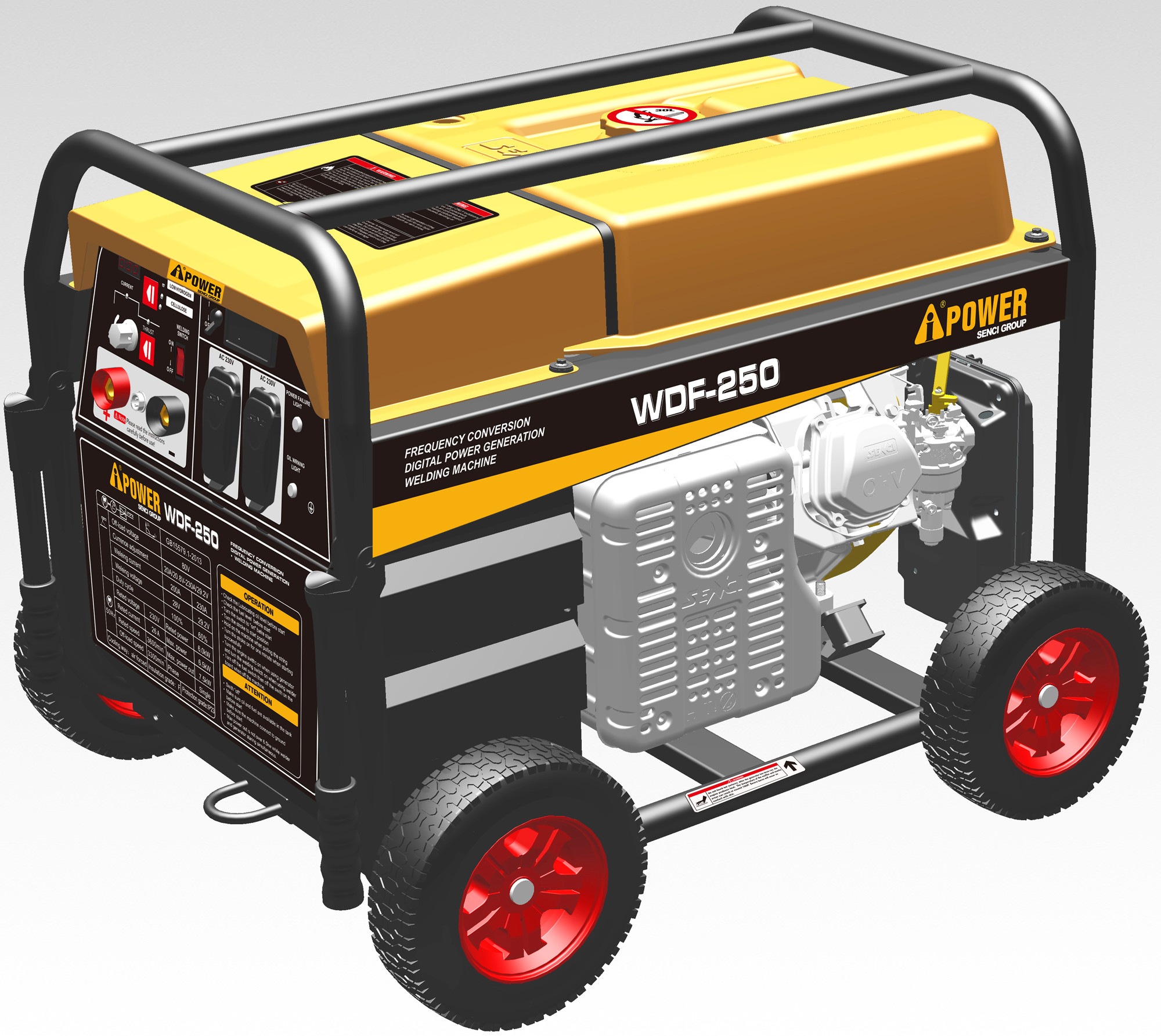 Small Size Portable Welder Generator , WDF250 250A Portable Stick Welding Machine