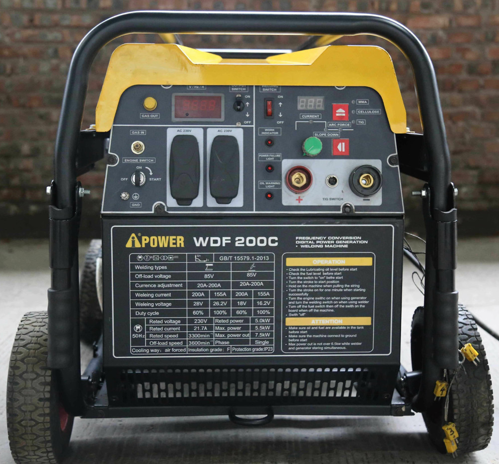 Portable 200A Diesel Engine Driven Welder (MMA, TIG, Cellulose down