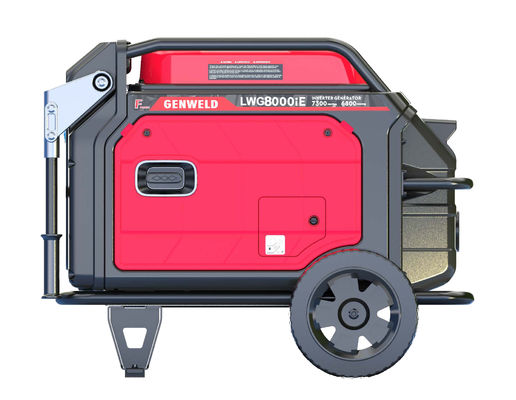 GENWELD Portable 7kW Silent Gasoline Generator Set with 4 Wheels and 65dB Low Noise Level
